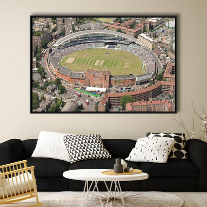 Oval Cricket Ground London, Stadium Canvas, Sport Art, Framed Canvas Print Wall Art, Floating Frame