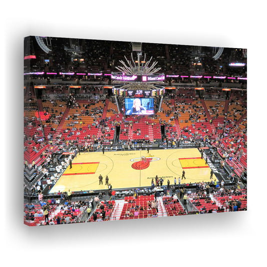 Overview of Court Miami Heat, Stadium Canvas, Sport Art, Gift for him, Man Cave Decor, Art Print, Canvas Print Wall Art