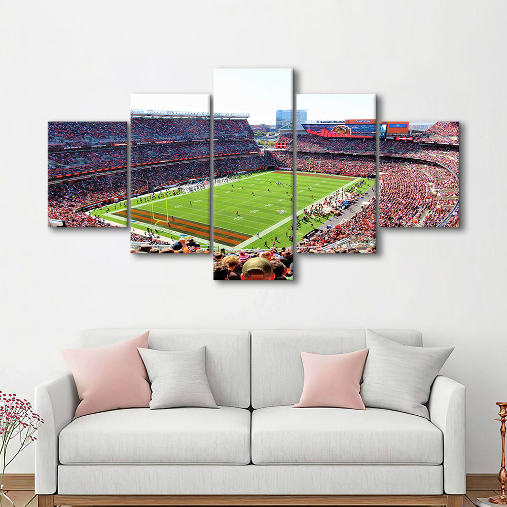 Overview of First Energy Field, Stadium Canvas, Sport Art, Gift for him, 5 Panel, Large Canvas, Canvas Print Wall Art