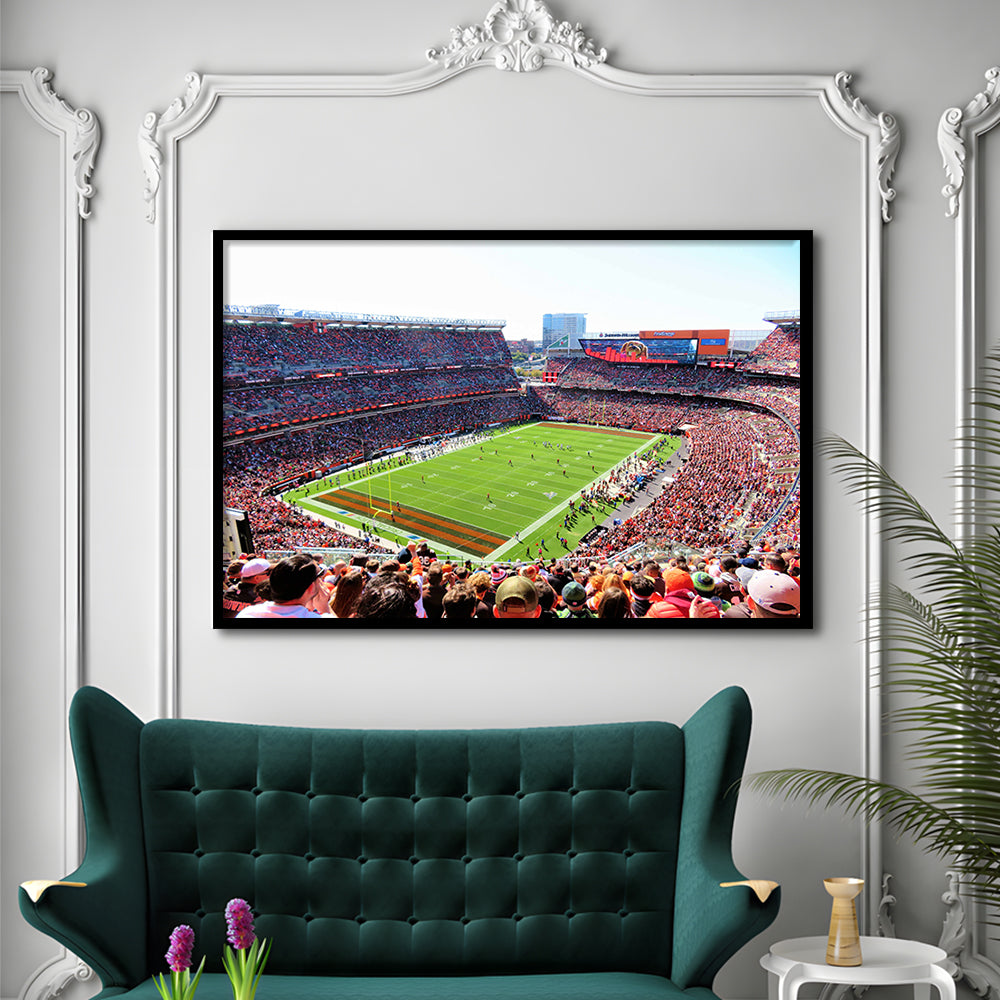 Overview of First Energy Field, Stadium Canvas, Sport Art, Gift for him, Framed Art Print Wall Decor, Picture Framed
