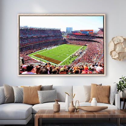 Overview of First Energy Field, Stadium Canvas, Sport Art, Framed Canvas Print Wall Art, Floating Frame