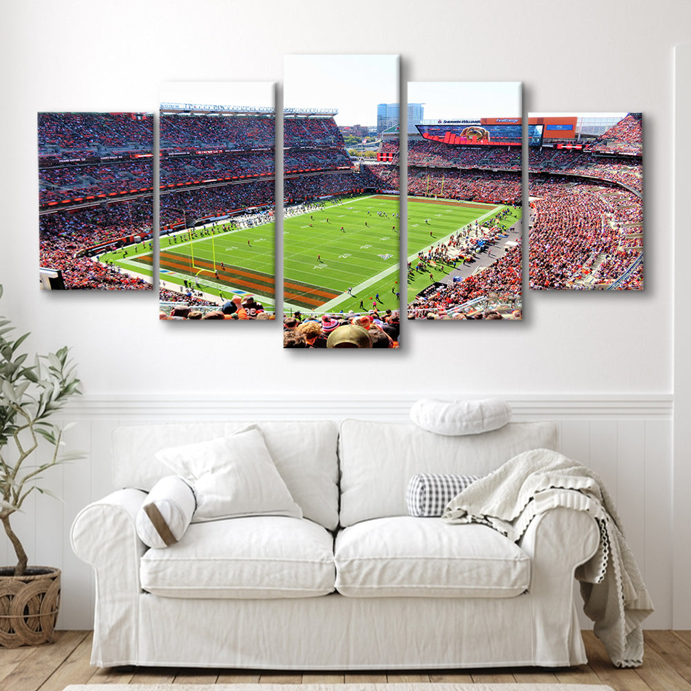 Overview of First Energy Field, Stadium Canvas, Sport Art, Gift for him, 5 Panel, Large Canvas, Canvas Print Wall Art