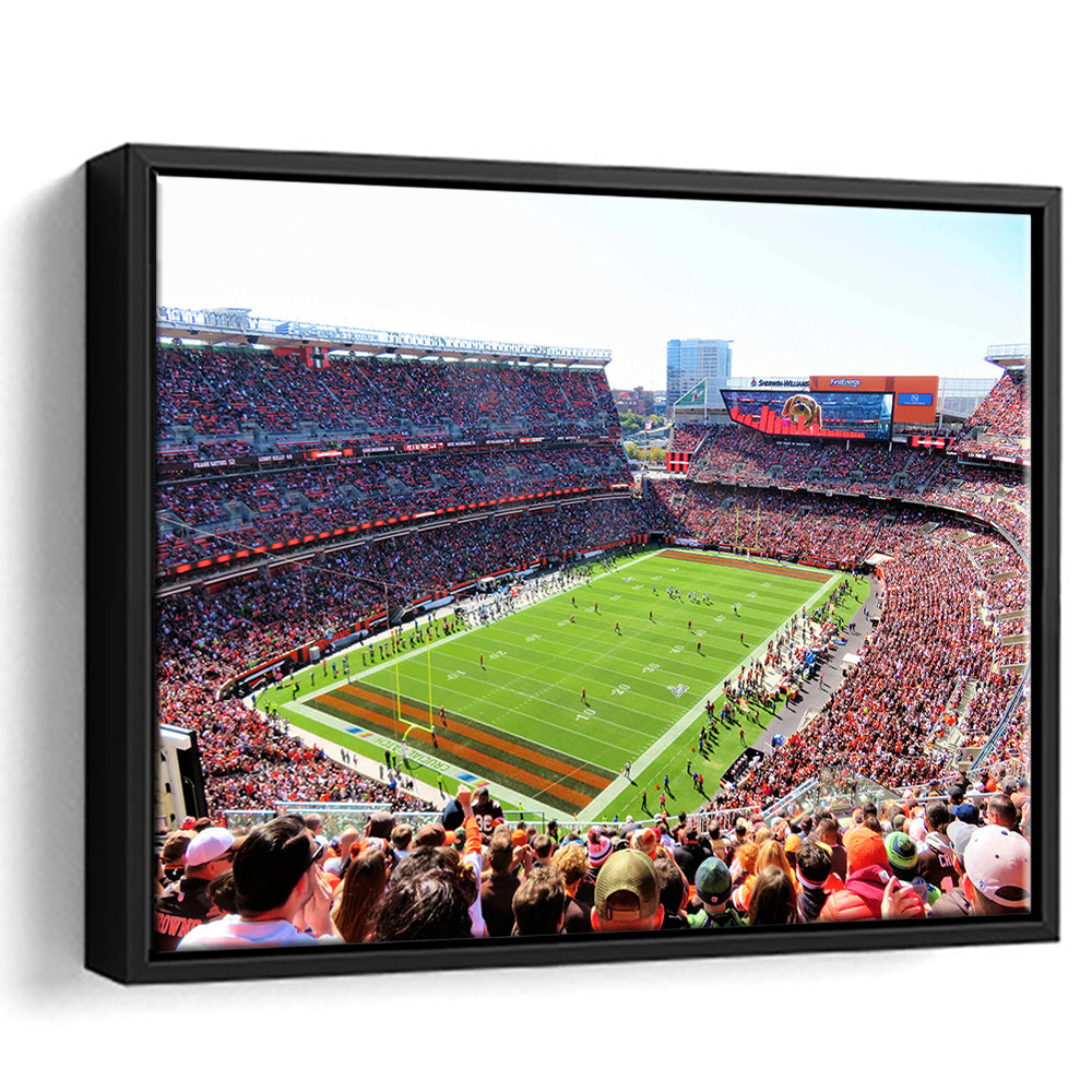 Overview of First Energy Field, Stadium Canvas, Sport Art, Framed Canvas Print Wall Art, Floating Frame