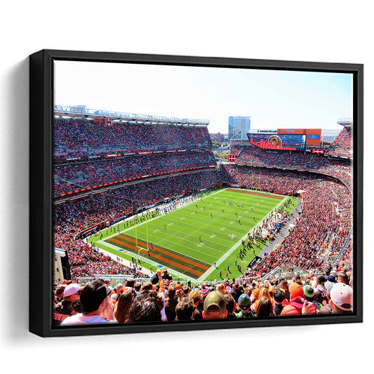Overview of First Energy Field, Stadium Canvas, Sport Art, Framed Canvas Print Wall Art, Floating Frame
