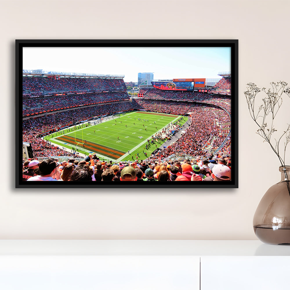 Overview of First Energy Field, Stadium Canvas, Sport Art, Framed Canvas Print Wall Art, Floating Frame