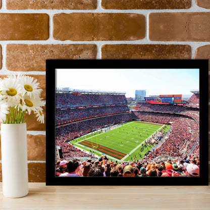 Overview of First Energy Field, Stadium Canvas, Sport Art, Gift for him, Framed Art Print Wall Decor, Picture Framed