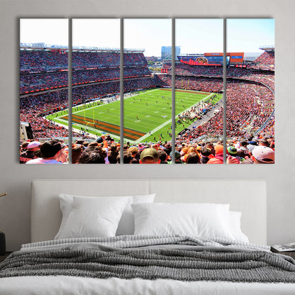 Overview of First Energy Field, Stadium Canvas, Sport Art, 5 Panel B, Extra Large Canvas, Canvas Print Wall Art