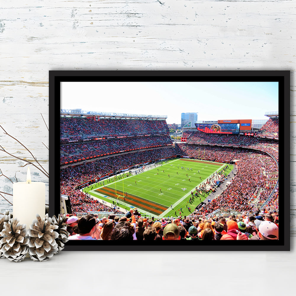 Overview of First Energy Field, Stadium Canvas, Sport Art, Framed Canvas Print Wall Art, Floating Frame