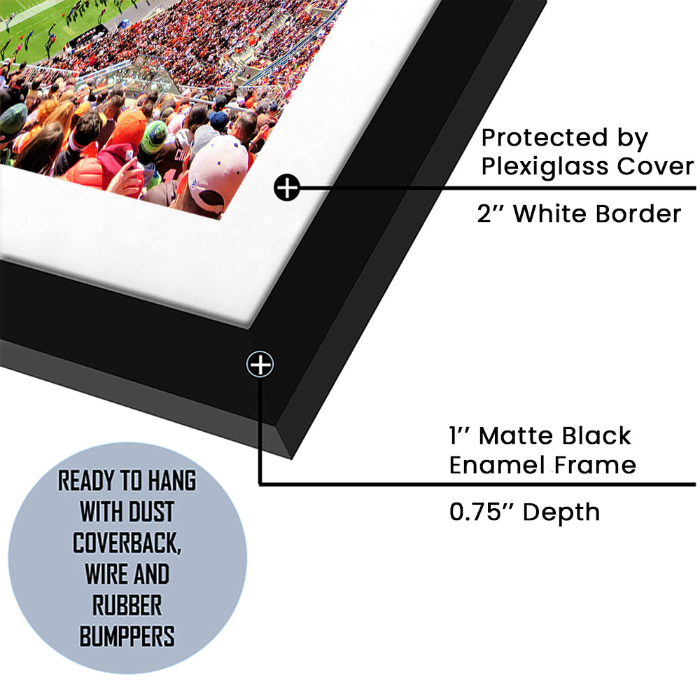 Overview of First Energy Field, Stadium Canvas, Sport Art, Gift for him, White Border Framed Art Print Wall Decor