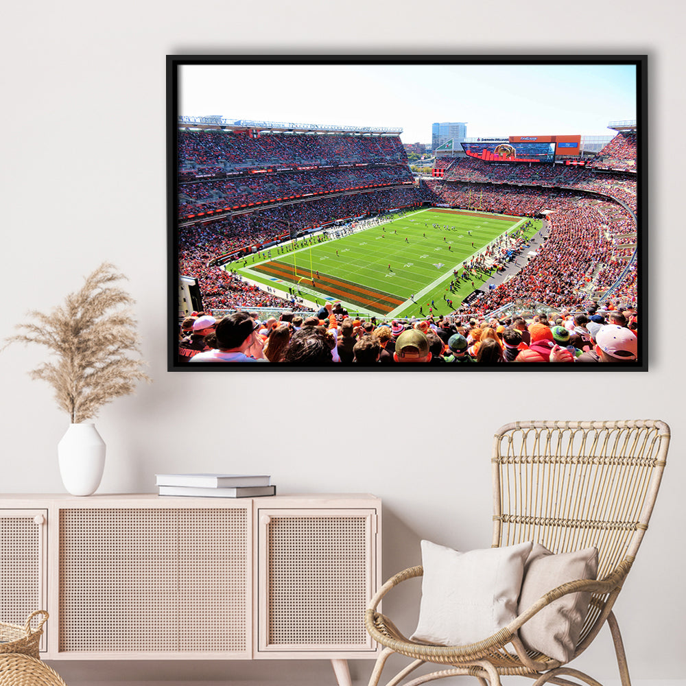 Overview of First Energy Field, Stadium Canvas, Sport Art, Framed Canvas Print Wall Art, Floating Frame