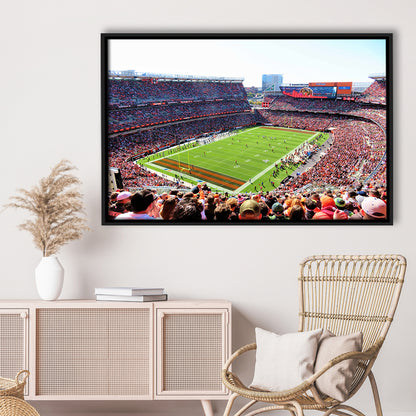 Overview of First Energy Field, Stadium Canvas, Sport Art, Framed Canvas Print Wall Art, Floating Frame