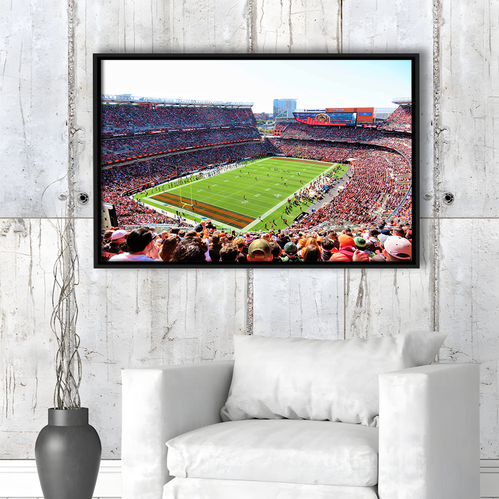Overview of First Energy Field, Stadium Canvas, Sport Art, Framed Canvas Print Wall Art, Floating Frame