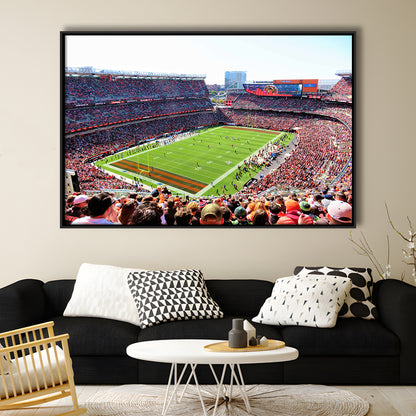 Overview of First Energy Field, Stadium Canvas, Sport Art, Framed Canvas Print Wall Art, Floating Frame