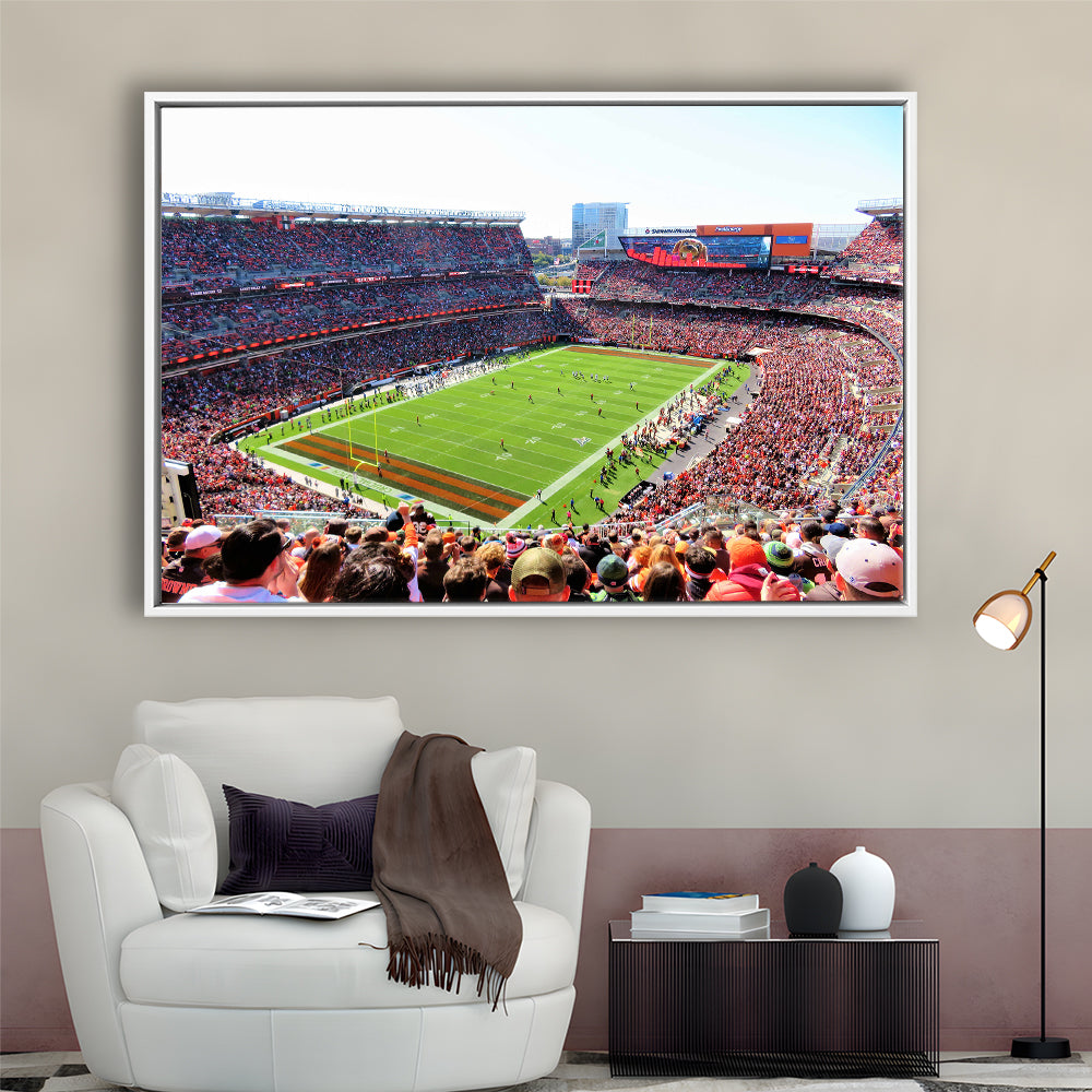 Overview of First Energy Field, Stadium Canvas, Sport Art, Framed Canvas Print Wall Art, Floating Frame