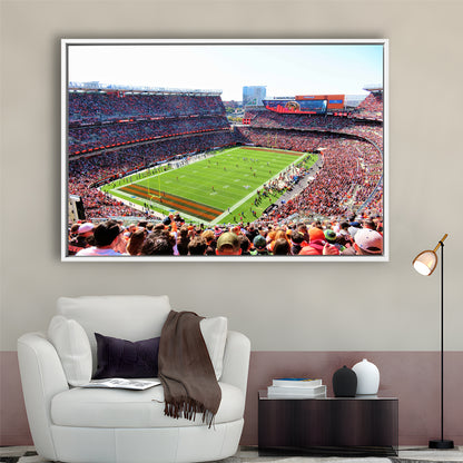 Overview of First Energy Field, Stadium Canvas, Sport Art, Framed Canvas Print Wall Art, Floating Frame