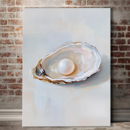 Oyster Oil 1 Painting Art Print, Oyster Art Still Life, French Kitchen Art, Kitchen Wall Decor, Canvas Print, Canvas Decor