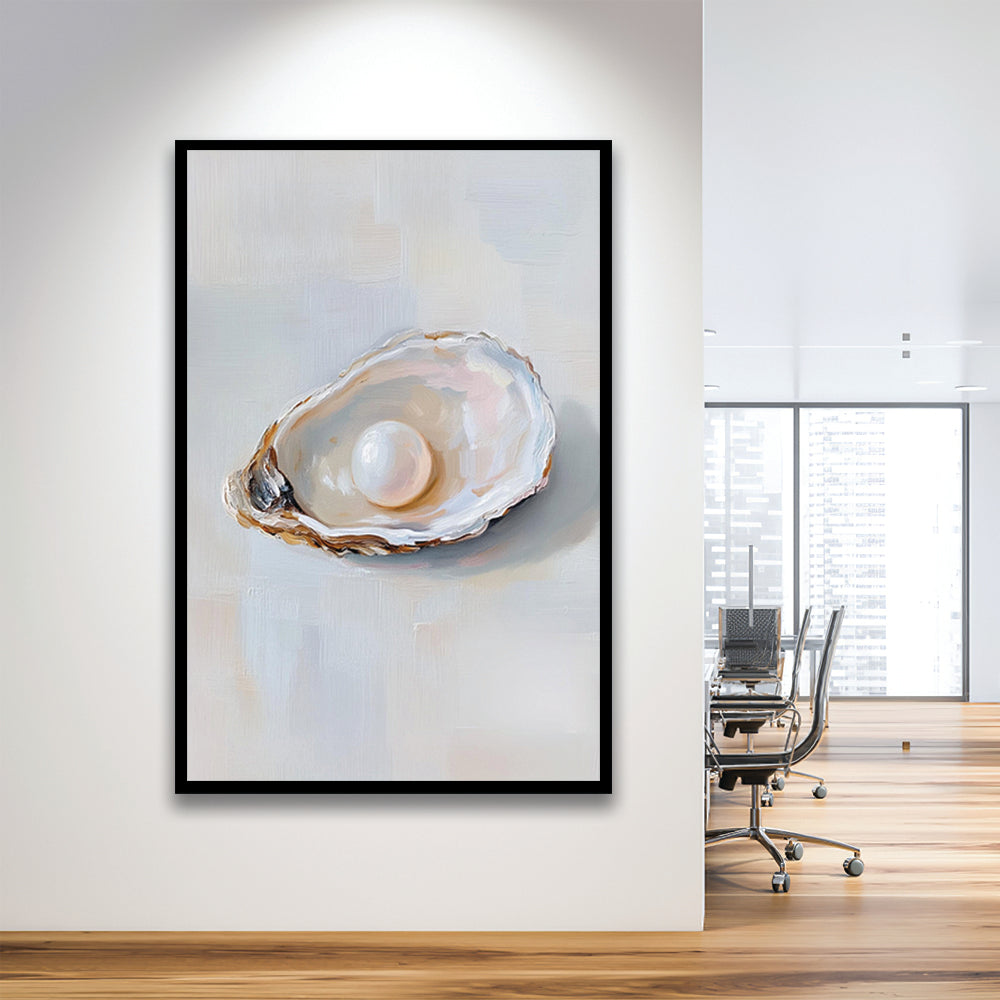 Oyster Oil 1 Painting Art Print, Oyster Art Still Life, French Kitchen Wall Decor, Framed Art Print, Fine Art Print