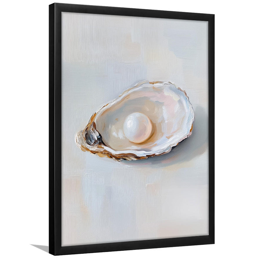 Oyster Oil 1 Painting Art Print, Oyster Art Still Life, French Kitchen Wall Decor, Framed Art Print, Fine Art Print