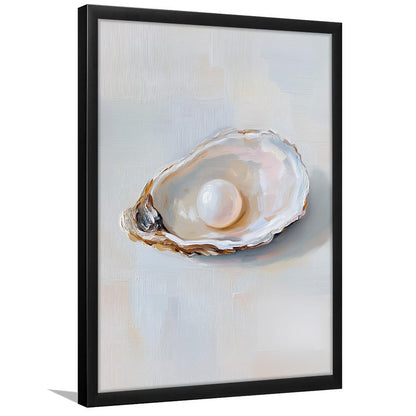 Oyster Oil 1 Painting Art Print, Oyster Art Still Life, French Kitchen Wall Decor, Framed Art Print, Fine Art Print
