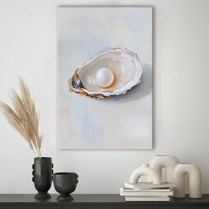 Oyster Oil 1 Painting Art Print, Oyster Art Still Life, French Kitchen Art, Kitchen Wall Decor, Canvas Print, Canvas Decor
