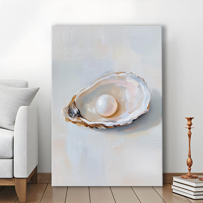 Oyster Oil 1 Painting Art Print, Oyster Art Still Life, French Kitchen Art, Kitchen Wall Decor, Canvas Print, Canvas Decor
