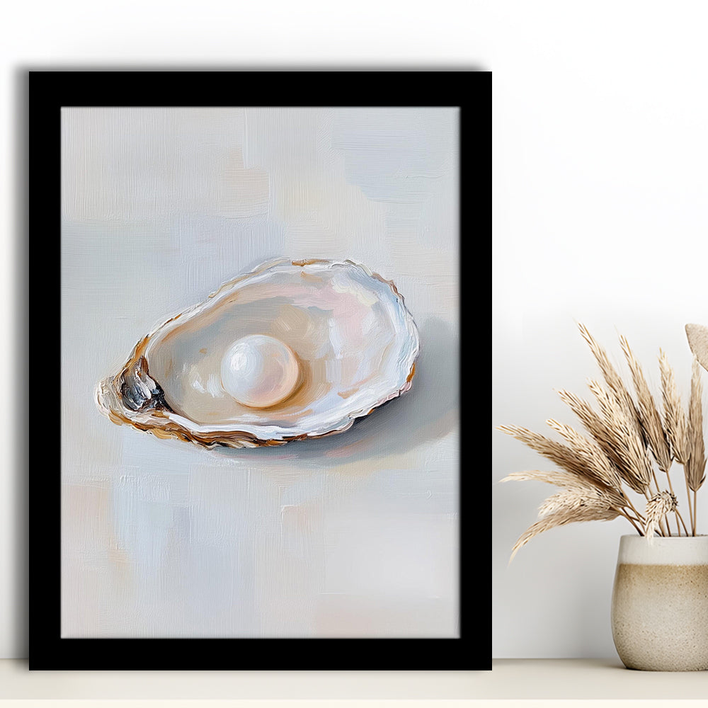 Oyster Oil 1 Painting Art Print, Oyster Art Still Life, French Kitchen Wall Decor, Framed Art Print, Fine Art Print