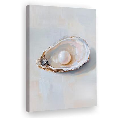 Oyster Oil 1 Painting Art Print, Oyster Art Still Life, French Kitchen Art, Kitchen Wall Decor, Canvas Print, Canvas Decor