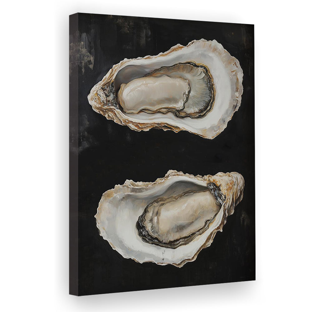 Oyster Oil Painting Art Print, French Kitchen Art, Still Life Original Art, Kitchen Wall Decor, Canvas Print, Canvas Decor