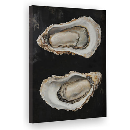 Oyster Oil Painting Art Print, French Kitchen Art, Still Life Original Art, Kitchen Wall Decor, Canvas Print, Canvas Decor