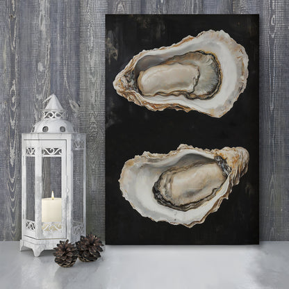 Oyster Oil Painting Art Print, French Kitchen Art, Still Life Original Art, Kitchen Wall Decor, Canvas Print, Canvas Decor