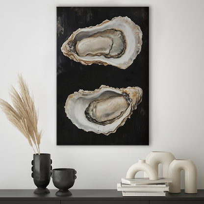 Oyster Oil Painting Art Print, French Kitchen Art, Still Life Original Art, Kitchen Wall Decor, Canvas Print, Canvas Decor