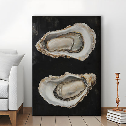Oyster Oil Painting Art Print, French Kitchen Art, Still Life Original Art, Kitchen Wall Decor, Canvas Print, Canvas Decor