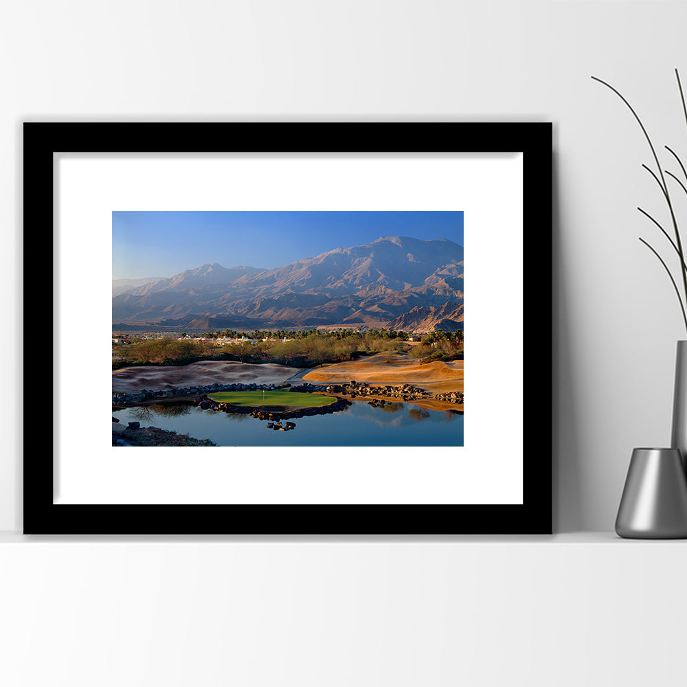 Pga West Stadium Course Hole 17 Golf Courses “Alcatraz”, La Quinta, California, Goft Art Print, Framed Art Print White Border