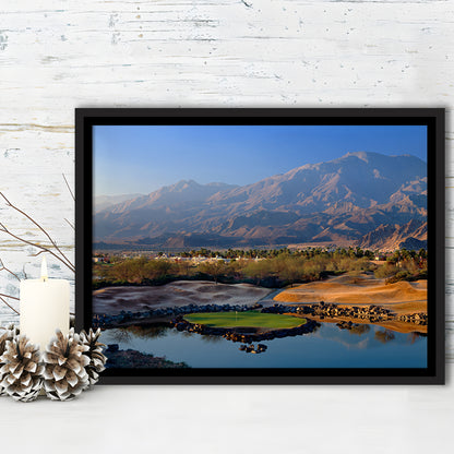 Pga West Stadium Course Hole 17 Golf Courses “Alcatraz”, La Quinta, CA,Floating Framed Canvas Print Wall Art