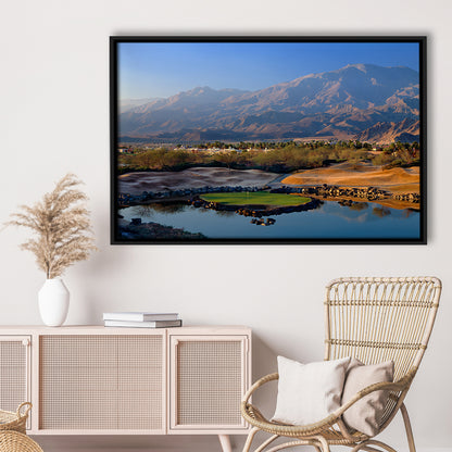 Pga West Stadium Course Hole 17 Golf Courses “Alcatraz”, La Quinta, CA,Floating Framed Canvas Print Wall Art