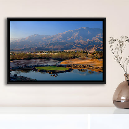 Pga West Stadium Course Hole 17 Golf Courses “Alcatraz”, La Quinta, CA,Floating Framed Canvas Print Wall Art