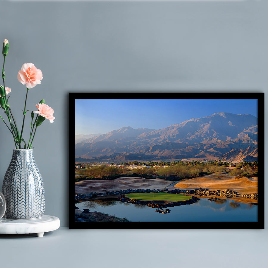 Pga West Stadium Course Hole 17 Golf Courses “Alcatraz”, La Quinta, California, Framed Art Print Wall Decor