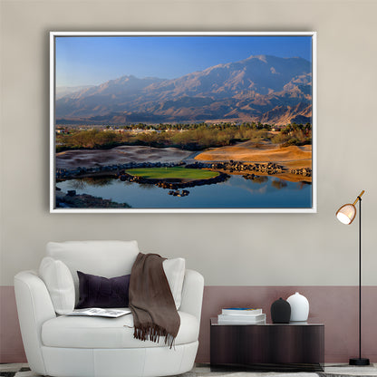 Pga West Stadium Course Hole 17 Golf Courses “Alcatraz”, La Quinta, CA,Floating Framed Canvas Print Wall Art