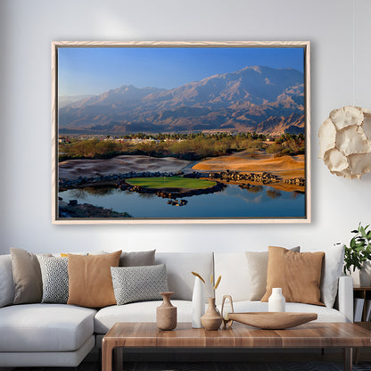 Pga West Stadium Course Hole 17 Golf Courses “Alcatraz”, La Quinta, CA,Floating Framed Canvas Print Wall Art