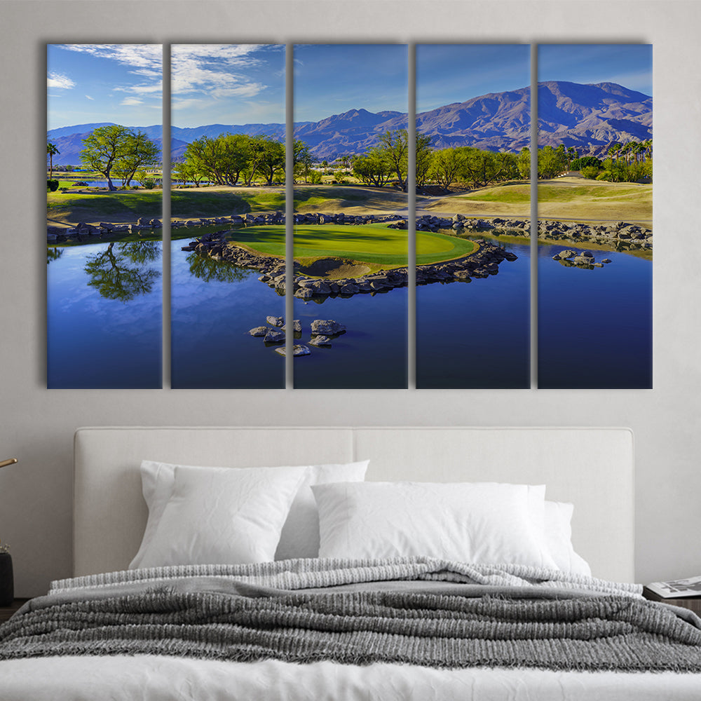 Pga West Stadium Course, Hole 17 Fine Art At Califorlia, Golf Art Print, Extra Large Canvas Print Wall Art