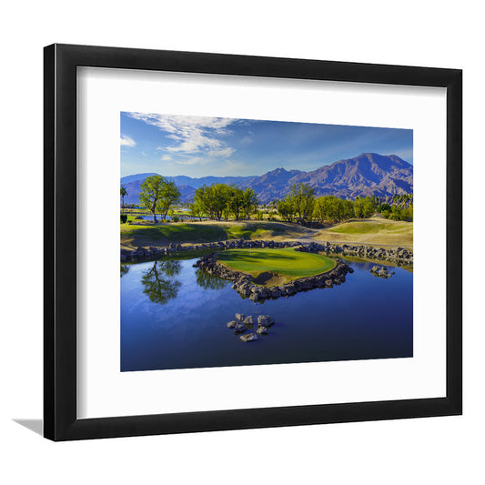 Pga West Stadium Course, Hole 17 Fine Art At Califorlia, Goft Art Print, Framed Art Print White Border Wall Decor