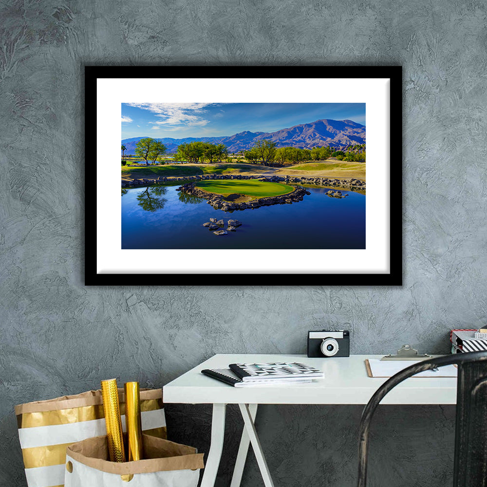 Pga West Stadium Course, Hole 17 Fine Art At Califorlia, Goft Art Print, Framed Art Print White Border Wall Decor