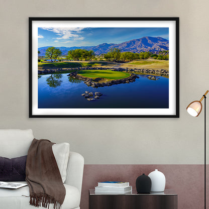 Pga West Stadium Course, Hole 17 Fine Art At Califorlia, Goft Art Print, Framed Art Print White Border Wall Decor