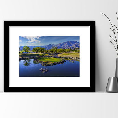 Pga West Stadium Course, Hole 17 Fine Art At Califorlia, Goft Art Print, Framed Art Print White Border Wall Decor