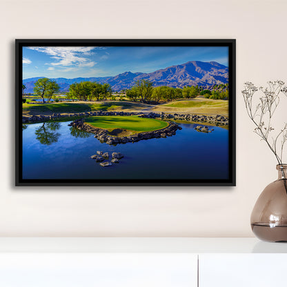 Pga West Stadium Course, Hole 17 Fine Art At Califorlia, Floating Framed Canvas Print Wall Art