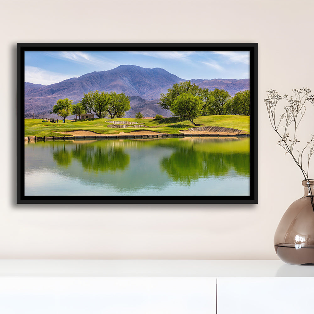Pga West Stadium Course, Hole 4 Fine Art, Floating Framed Canvas Print Wall Art