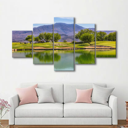 Pga West Stadium Course, Hole 4 Fine Art, Golf Art Print, 5 Pieces Mixed Canvas Print Wall Art