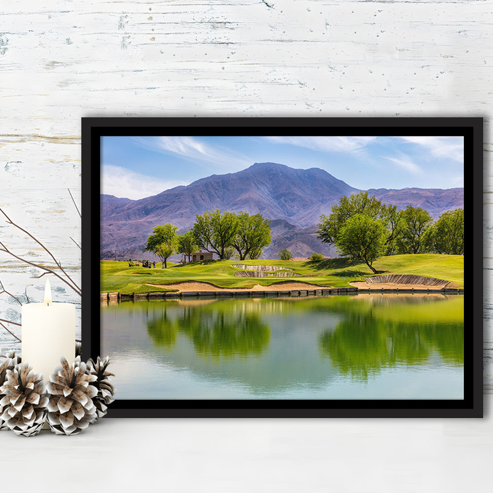 Pga West Stadium Course, Hole 4 Fine Art, Floating Framed Canvas Print Wall Art