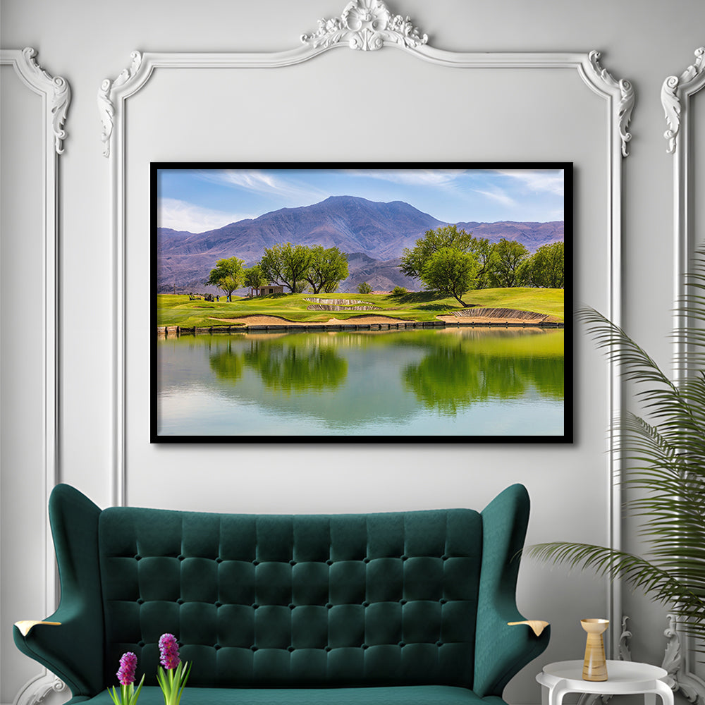 Pga West Stadium Course, Hole 4 Fine Art, Framed Art Print Wall Decor, Picture Framed