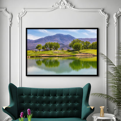Pga West Stadium Course, Hole 4 Fine Art, Framed Art Print Wall Decor, Picture Framed